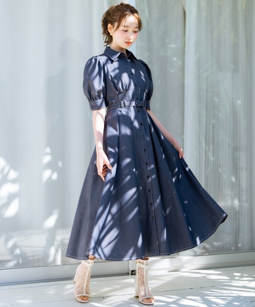 WILLSELECTION（ウィルセレクション）の「ベルト付きタックスリーブフレアワンピース（ワンピース・レディース・ブラック系その他/ネイビー/ブラック・FREE）」の10枚目の写真