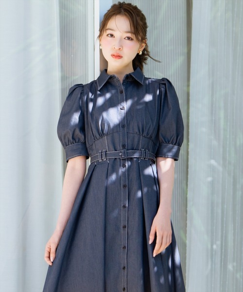 WILLSELECTION（ウィルセレクション）の「ベルト付きタックスリーブフレアワンピース（ワンピース・レディース・ブラック系その他/ネイビー/ブラック・FREE）」の7枚目の写真