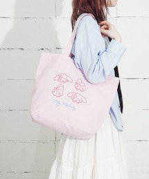 "09"≪sanrio≫1ポケット ナイロン フェイス 刺繍 トートバッグ