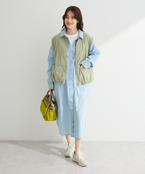 Green　Parks（グリーンパークス）の「andmikka.2WAYベルトトートバッグ（トートバッグ・レディース・黄緑系/ライトベージュ/ブラック・FREE）」の5枚目の写真