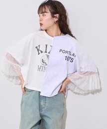 etsinta | 【etsinta】袖レースリメイク切替カレッジTee(Tシャツ/カットソー)
