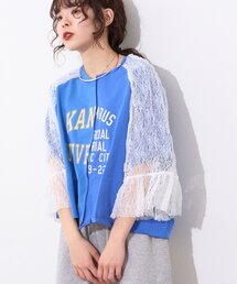etsinta | 【etsinta】袖レースリメイク切替カレッジTee(Tシャツ/カットソー)