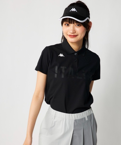 Kappa(カッパ)の「半袖ポロシャツ(ポロシャツ・レディース・ピンク/ホワイト/ブラック/ブルー・L/LL/M/S)」の1枚目の写真