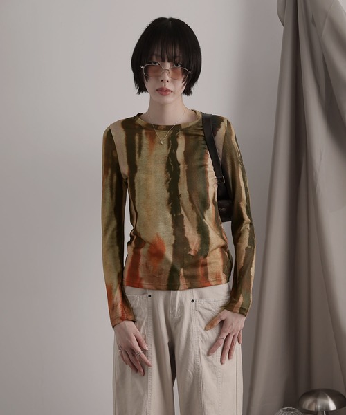 Ulysses(ユリシス)の「アートダイロングスリーブカットソー(Tシャツ/カットソー・レディース・ブラウン・M/S)」の9枚目の写真