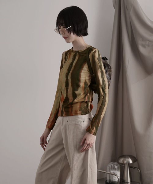 Ulysses(ユリシス)の「アートダイロングスリーブカットソー(Tシャツ/カットソー・レディース・ブラウン・M/S)」の10枚目の写真