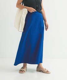 Demi-Luxe BEAMS | シンプル リネン スカート .M(スカート)
