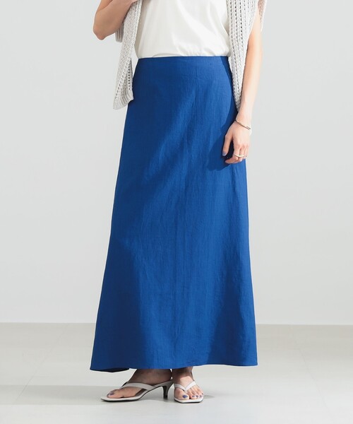 Demi-Luxe BEAMS(デミルクス ビームス)の「シンプル リネン スカート .M(スカート・レディース・ベージュ/ブラウン系その他/ブルー系その他・38/36)」の3枚目の写真