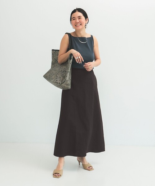 Demi-Luxe BEAMS(デミルクス ビームス)の「シンプル リネン スカート .M(スカート・レディース・ベージュ/ブラウン系その他/ブルー系その他・38/36)」の13枚目の写真