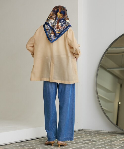 GALLEST(ギャレスト)の「【接触冷感】シアーシャツジャケット(テーラードジャケット・レディース・ブラック/ライトベージュ/ライトグリーン・34/38)」の14枚目の写真