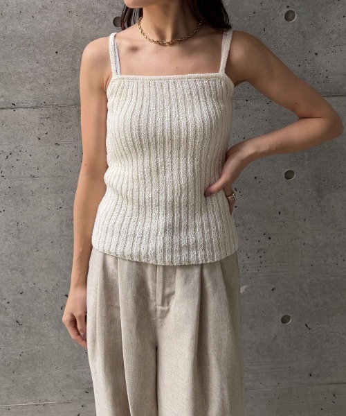 CIEL'AIR（シエルエアー）の「【SET ITEM】MESH KNIT SET（ﾒｯｼｭﾆｯﾄｾｯﾄ）（ニット/セーター・レディース・オフホワイト/ブラック・FREE）」の5枚目の写真