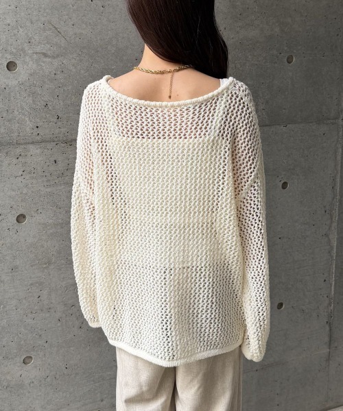 CIEL'AIR（シエルエアー）の「【SET ITEM】MESH KNIT SET（ﾒｯｼｭﾆｯﾄｾｯﾄ）（ニット/セーター・レディース・オフホワイト/ブラック・FREE）」の16枚目の写真