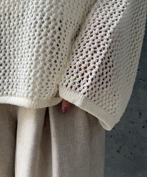 CIEL'AIR（シエルエアー）の「【SET ITEM】MESH KNIT SET（ﾒｯｼｭﾆｯﾄｾｯﾄ）（ニット/セーター・レディース・オフホワイト/ブラック・FREE）」の19枚目の写真