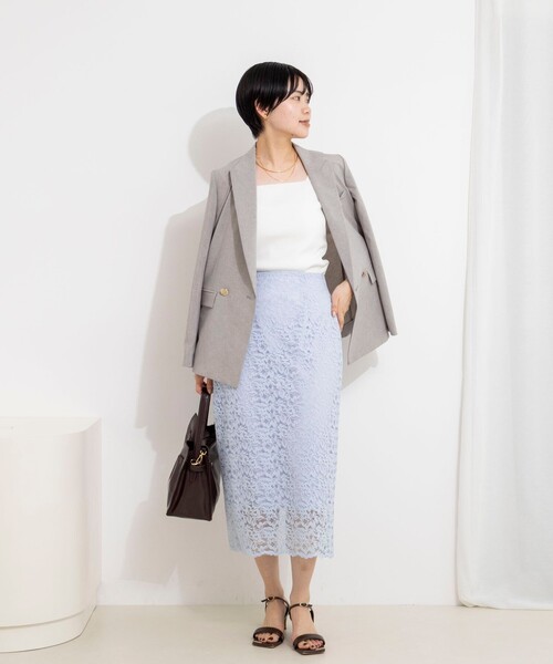 NOLLEY’S Sophi(ノーリーズソフィ)の「《手洗い可能》総針ニットキャミ(ニット/セーター・レディース・ダークブラウン/ホワイト/ブラック・FREE)」の14枚目の写真