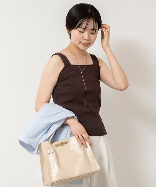NOLLEY’S Sophi(ノーリーズソフィ)の「《手洗い可能》総針ニットキャミ(ニット/セーター・レディース・ダークブラウン/ホワイト/ブラック・FREE)」の22枚目の写真
