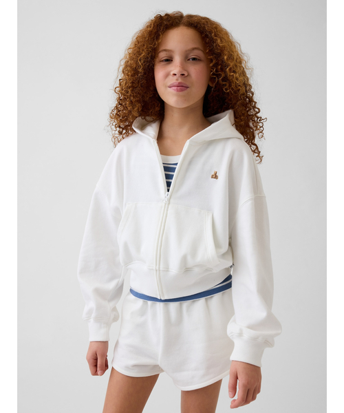 GAP(ギャップ)の「ヴィンテージソフト フレンチテリー ウェッジ ジップアップパーカー (キッズ)(パーカー・キッズ・オフホワイト・160cm/130cm/120cm/110cm/140cm/150cm)」の1枚目の写真