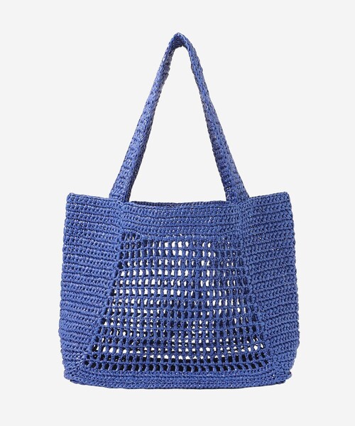 MACKINTOSH LONDON(マッキントッシュ ロンドン)の「【eclat5月号掲載】クロシェ編トートバッグ(トートバッグ・レディース・ライトブルー/グリーン・FREE)」の1枚目の写真