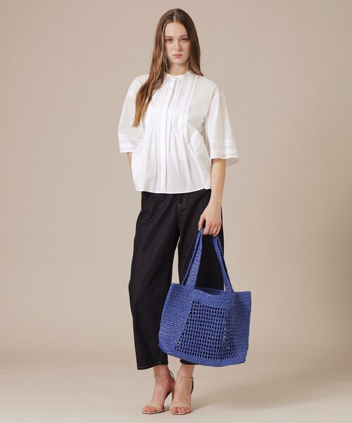 MACKINTOSH LONDON(マッキントッシュ ロンドン)の「【eclat5月号掲載】クロシェ編トートバッグ(トートバッグ・レディース・ライトブルー/グリーン・FREE)」の4枚目の写真