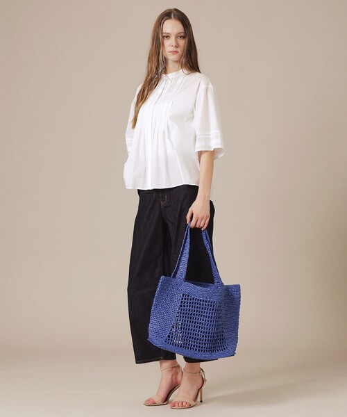 MACKINTOSH LONDON(マッキントッシュ ロンドン)の「【eclat5月号掲載】クロシェ編トートバッグ(トートバッグ・レディース・ライトブルー/グリーン・FREE)」の5枚目の写真