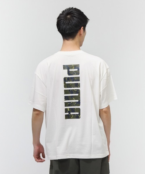 PUMA（プーマ）の「【別注】プーマ PUMA BIG LOGO SS TEE 限定コラボ（Tシャツ/カットソー・メンズ・ホワイト/オリーブ/ブラック・S/M/L/LL/3L）」の4枚目の写真
