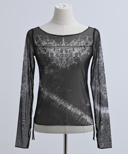 REFLEM(レフレム)の「『REFLEM/レフレム』タトゥーシアースキントップス(Tシャツ/カットソー・レディース・グレー/ブラック・M/L)」の15枚目の写真