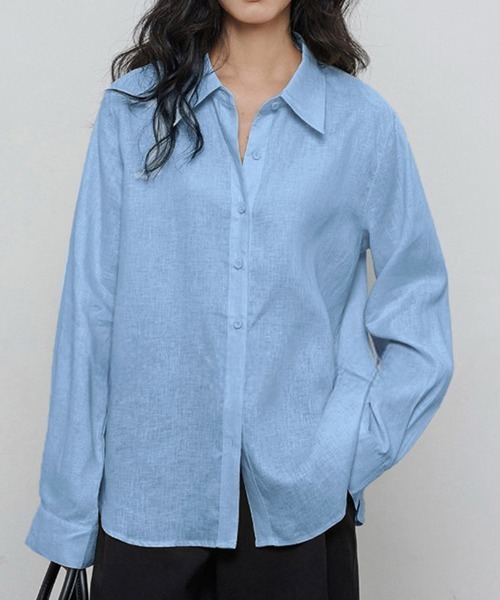 ONEP STAR(ワンピスター)の「ベーシックデザインスシャツ(シャツ/ブラウス・レディース・ライトブルー/ホワイト/イエロー/ロイヤルブルー・MEDIUM/LARGE/X-LARGE)」の6枚目の写真