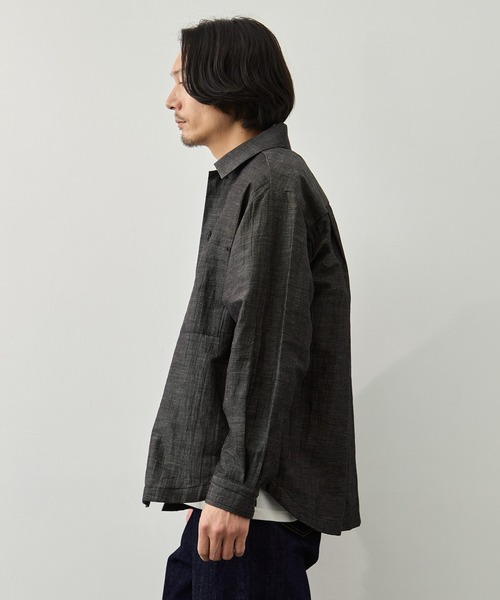 CITY TOKYO(シティトウキョウ)の「【CITY TOKYO】Hemp linen オーバーシャツ(シャツ/ブラウス・メンズ・ダークグレー/ベージュ・1/2/3)」の10枚目の写真