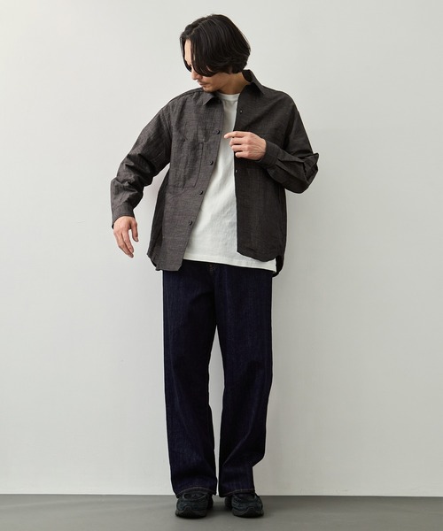 CITY TOKYO(シティトウキョウ)の「【CITY TOKYO】Hemp linen オーバーシャツ(シャツ/ブラウス・メンズ・ダークグレー/ベージュ・1/2/3)」の11枚目の写真