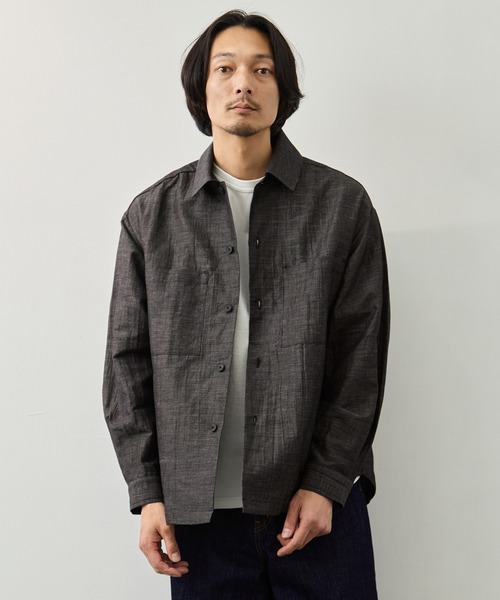 CITY TOKYO(シティトウキョウ)の「【CITY TOKYO】Hemp linen オーバーシャツ(シャツ/ブラウス・メンズ・ダークグレー/ベージュ・1/2/3)」の9枚目の写真