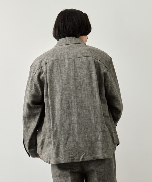 CITY TOKYO(シティトウキョウ)の「【CITY TOKYO】Hemp linen オーバーシャツ(シャツ/ブラウス・メンズ・ダークグレー/ベージュ・1/2/3)」の5枚目の写真