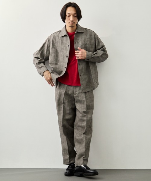 CITY TOKYO(シティトウキョウ)の「【CITY TOKYO】Hemp linen オーバーシャツ(シャツ/ブラウス・メンズ・ダークグレー/ベージュ・1/2/3)」の7枚目の写真