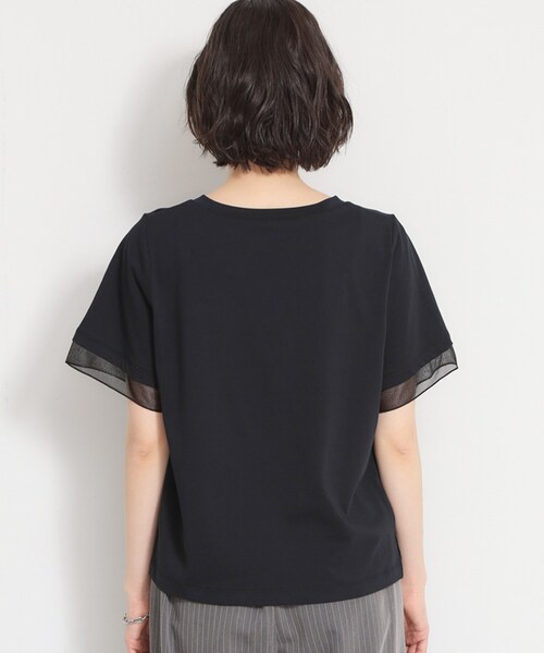 THE SHOP TK (ザ ショップ ティーケー )の「【M-XL/ひんやり】上品な透け感 袖口シアーTシャツ(Tシャツ/カットソー・レディース・ピンク/ブラック/オフホワイト/サックスブルー/ダークブラウン・13/12/14)」の21枚目の写真