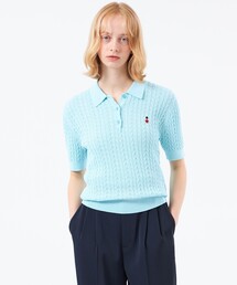 【WEB&一部店舗限定】バッキンガムベア ケーブルニットポロ