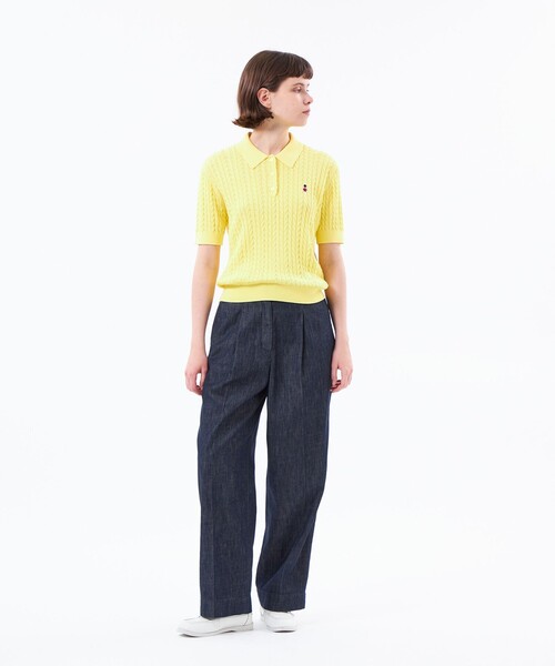 MACKINTOSH PHILOSOPHY（ﾏｯｷﾝﾄｯｼｭ ﾌｨﾛｿﾌｨｰ）の「【WEB&一部店舗限定】バッキンガムベア ケーブルニットポロ（ポロシャツ・レディース・ブルー/イエロー/ライトブルー/ピンク系その他2/ダークネイビー/グリーン・38）」の11枚目の写真