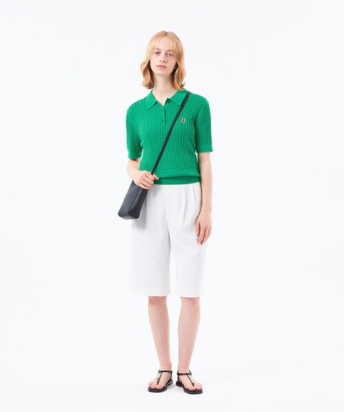 MACKINTOSH PHILOSOPHY（ﾏｯｷﾝﾄｯｼｭ ﾌｨﾛｿﾌｨｰ）の「【WEB&一部店舗限定】バッキンガムベア ケーブルニットポロ（ポロシャツ・レディース・ブルー/イエロー/ライトブルー/ピンク系その他2/ダークネイビー/グリーン・38）」の12枚目の写真