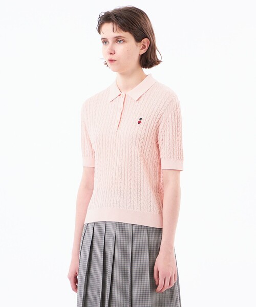 MACKINTOSH PHILOSOPHY（ﾏｯｷﾝﾄｯｼｭ ﾌｨﾛｿﾌｨｰ）の「【WEB&一部店舗限定】バッキンガムベア ケーブルニットポロ（ポロシャツ・レディース・ブルー/イエロー/ライトブルー/ピンク系その他2/ダークネイビー/グリーン・38）」の14枚目の写真