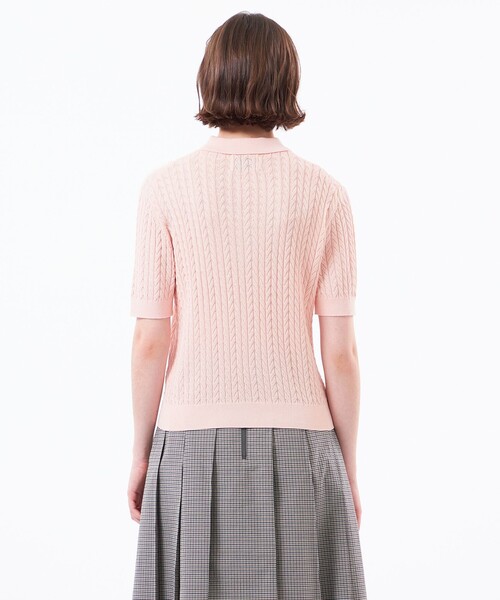 MACKINTOSH PHILOSOPHY（ﾏｯｷﾝﾄｯｼｭ ﾌｨﾛｿﾌｨｰ）の「【WEB&一部店舗限定】バッキンガムベア ケーブルニットポロ（ポロシャツ・レディース・ブルー/イエロー/ライトブルー/ピンク系その他2/ダークネイビー/グリーン・38）」の15枚目の写真
