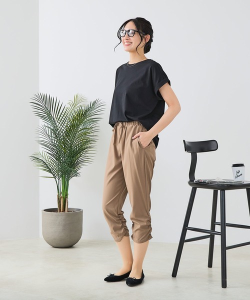 fort point（フォーポイント）の「【C-FORT POINT/フォートポイント】さらっと涼しい 裾くしゅくしゅ リラサラ クロップドパンツ 接触冷感・UVカット（その他パンツ・レディース・ベージュ/ブラック/グレー・MEDIUM/LARGE）」の8枚目の写真