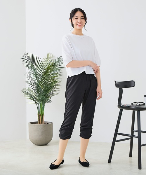 fort point（フォーポイント）の「【C-FORT POINT/フォートポイント】さらっと涼しい 裾くしゅくしゅ リラサラ クロップドパンツ 接触冷感・UVカット（その他パンツ・レディース・ベージュ/ブラック/グレー・MEDIUM/LARGE）」の20枚目の写真