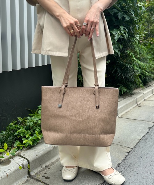 MYMOOD.(マイムード)の「【A4収納可】通勤にぴったり PUシンプルデザイントートバッグ(トートバッグ・レディース・アイボリー/ベージュ/ブラック・FREE)」の3枚目の写真
