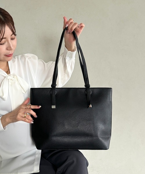 MYMOOD.(マイムード)の「【A4収納可】通勤にぴったり PUシンプルデザイントートバッグ(トートバッグ・レディース・アイボリー/ベージュ/ブラック・FREE)」の5枚目の写真