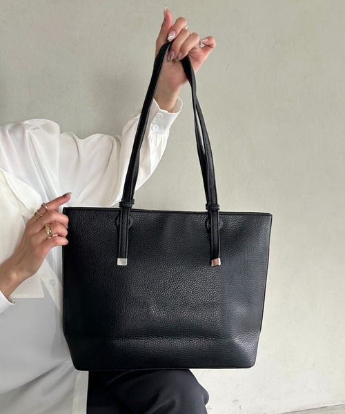 MYMOOD.(マイムード)の「【A4収納可】通勤にぴったり PUシンプルデザイントートバッグ(トートバッグ・レディース・アイボリー/ベージュ/ブラック・FREE)」の6枚目の写真