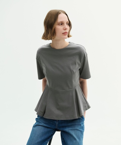 N.O.R.C(ノーク)の「【マルチファンクション】ペプラムトップス(Tシャツ/カットソー・レディース・オフホワイト/ブラック/チャコール・フリー)」の15枚目の写真