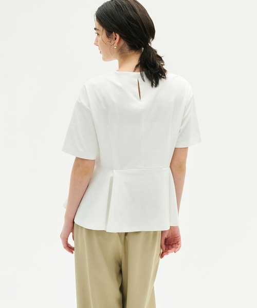 N.O.R.C(ノーク)の「【マルチファンクション】ペプラムトップス(Tシャツ/カットソー・レディース・オフホワイト/ブラック/チャコール・フリー)」の21枚目の写真