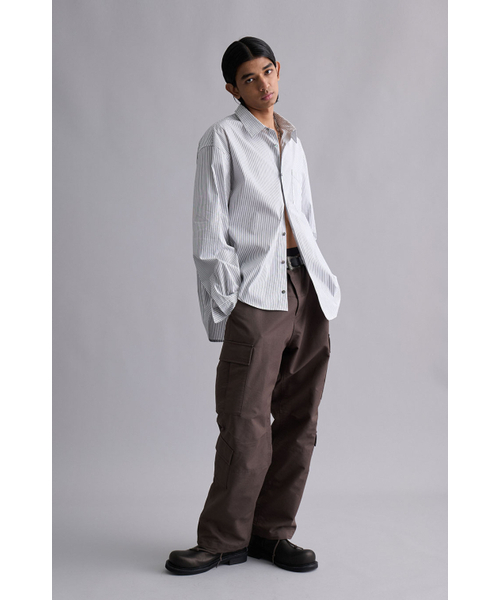 YOUCHE PRET A PORTER（ユッシュプレタポルテ）の「SR ASYM STRIPED SHIRTS White（シャツ/ブラウス・メンズ・その他・MEDIUM/LARGE）」の2枚目の写真