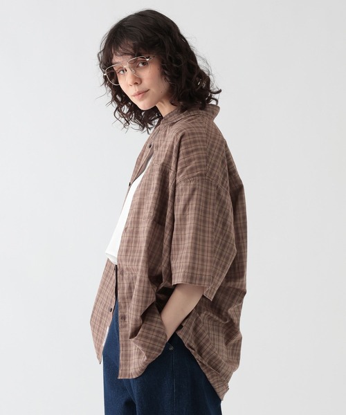 GEORGE'S(ジョージズ)の「スカシチェックシャツ(シャツ/ブラウス・メンズ・ブラウン/グレー・MEDIUM/LARGE)」の12枚目の写真