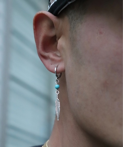 tunee(チュニー)の「リーフ ピアス ユニセックス ボヘミアン(BDS)(ピアス(両耳用)・メンズ・シルバー・FREE)」の5枚目の写真