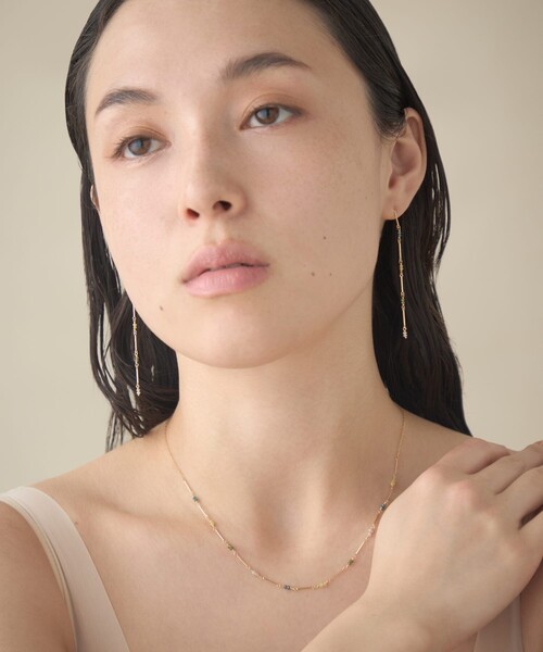 ete bijoux（エテビジュー）の「[スキニー] K18YG ダイヤモンド ステーション ピアス（ピアス（両耳用）・レディース・イエローゴールド・FREE）」の3枚目の写真