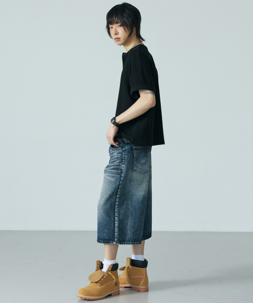 LXT（エルエックスティー）の「ワッフルヘンリーネッククロップ半袖Tシャツ[ブラック]（Tシャツ/カットソー・メンズ・その他・MEDIUM/LARGE/X-LARGE）」の7枚目の写真