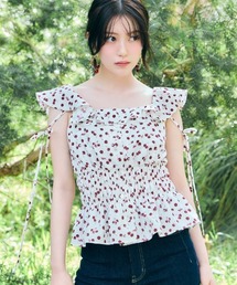 SNIDEL | Sustainableフルーツプリントシャーリングブラウス(シャツ/ブラウス)