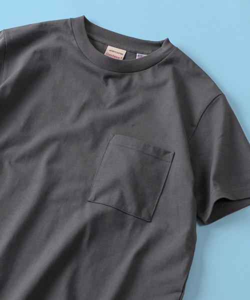 Goodwear(グッドウェア)の「【75】【Goodwear/グッドウェア】ヘビーウェイト USAコットン 吸水速乾 接触冷感 無地 ポケット クルーネック 半袖Tシャツ/レギュラーシルエット(Tシャツ/カットソー・メンズ・グレー/ブラック/カーキ/ホワイト/ネイビー・S/M/L/XL)」の3枚目の写真